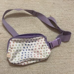 Roller Rabbit Multicolor Heart Kids Belt Bag with Purple Strap
